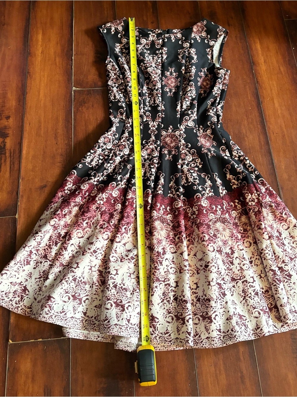 Danny & Nicole Black and Maroon Floral Print